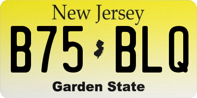 NJ license plate B75BLQ
