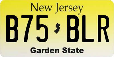NJ license plate B75BLR