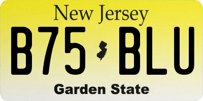 NJ license plate B75BLU