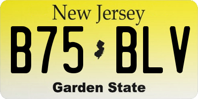 NJ license plate B75BLV