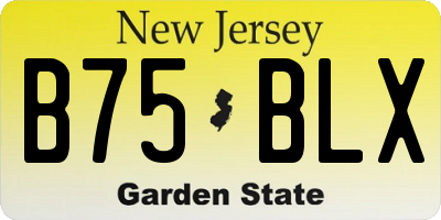 NJ license plate B75BLX