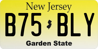 NJ license plate B75BLY