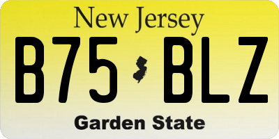NJ license plate B75BLZ