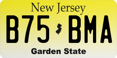 NJ license plate B75BMA