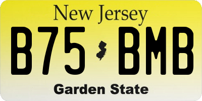 NJ license plate B75BMB
