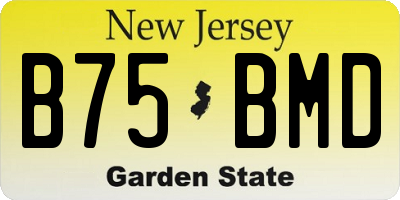 NJ license plate B75BMD