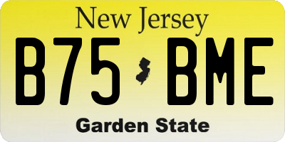 NJ license plate B75BME