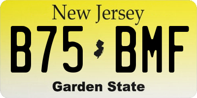 NJ license plate B75BMF