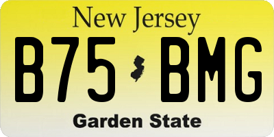 NJ license plate B75BMG