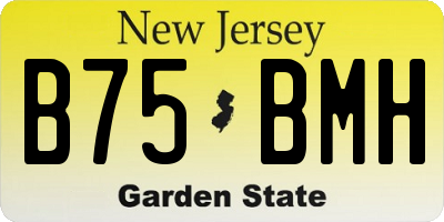 NJ license plate B75BMH