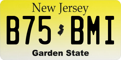 NJ license plate B75BMI