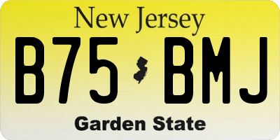 NJ license plate B75BMJ