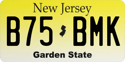 NJ license plate B75BMK