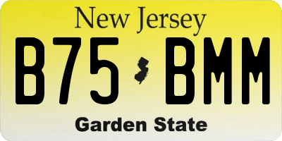 NJ license plate B75BMM