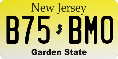 NJ license plate B75BMO