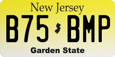 NJ license plate B75BMP