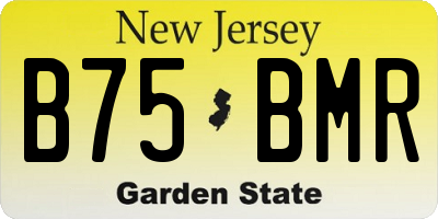 NJ license plate B75BMR