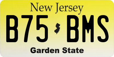 NJ license plate B75BMS