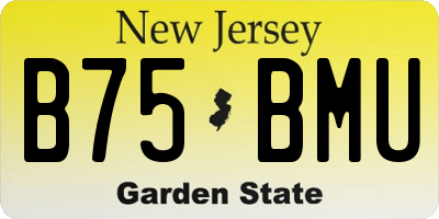 NJ license plate B75BMU