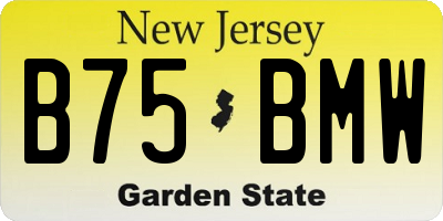 NJ license plate B75BMW