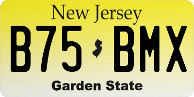 NJ license plate B75BMX