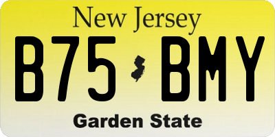 NJ license plate B75BMY