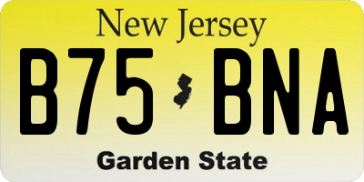 NJ license plate B75BNA