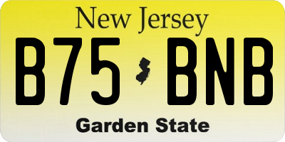 NJ license plate B75BNB