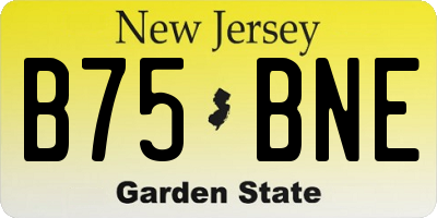 NJ license plate B75BNE