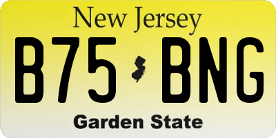 NJ license plate B75BNG