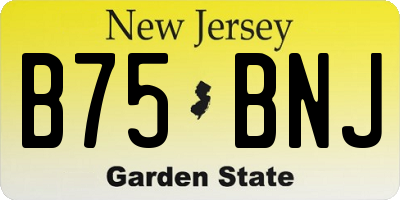 NJ license plate B75BNJ