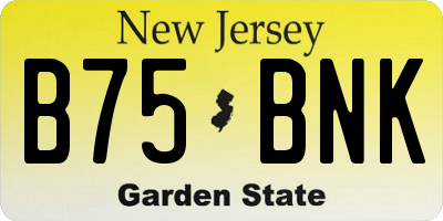 NJ license plate B75BNK