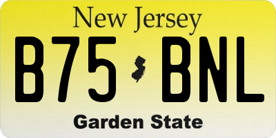 NJ license plate B75BNL