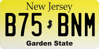NJ license plate B75BNM