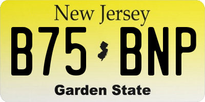 NJ license plate B75BNP
