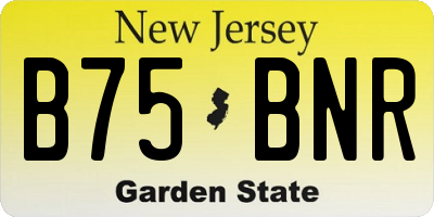 NJ license plate B75BNR