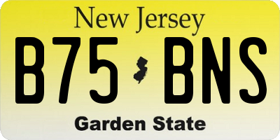 NJ license plate B75BNS