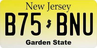 NJ license plate B75BNU