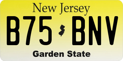 NJ license plate B75BNV