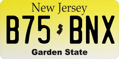 NJ license plate B75BNX