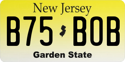 NJ license plate B75BOB