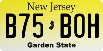 NJ license plate B75BOH