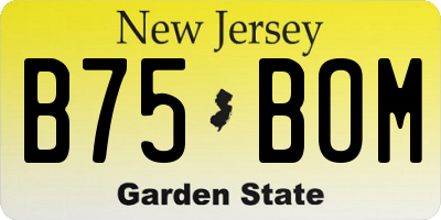NJ license plate B75BOM
