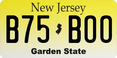 NJ license plate B75BOO