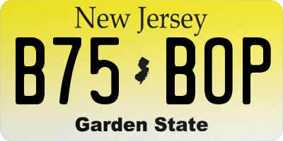 NJ license plate B75BOP