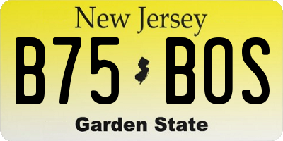 NJ license plate B75BOS