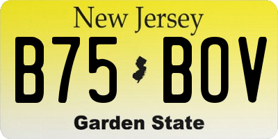 NJ license plate B75BOV