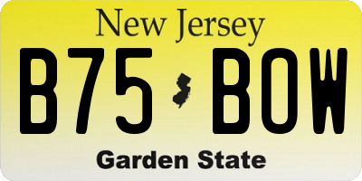 NJ license plate B75BOW