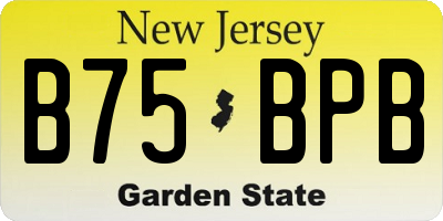 NJ license plate B75BPB