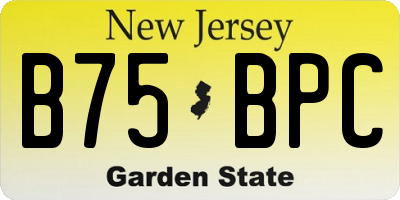 NJ license plate B75BPC